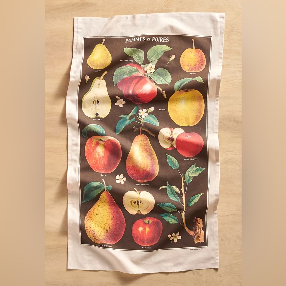 TERRAIN ANTHRO NEW orchard fruits 100% cotton kitchen towel